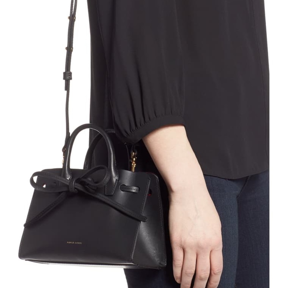 Mansur Gavriel Mini Mini Sunbag - Black/Flamma - Picture 4 of 7